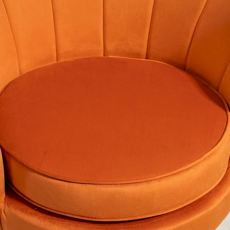 Cavett 28.3  Wide Velvet Barrel Chair with Gold Metal Legs