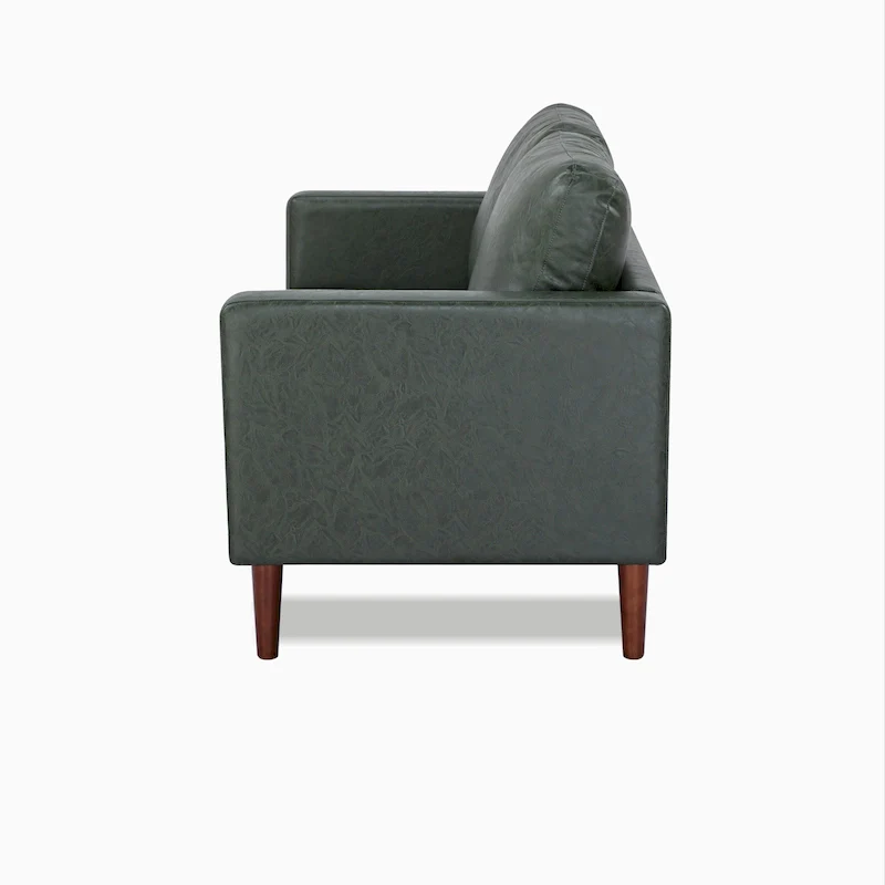 Tufted Faux Leather Loveseat Sofa, 2-Seat, Grey / Camel / Black / Green