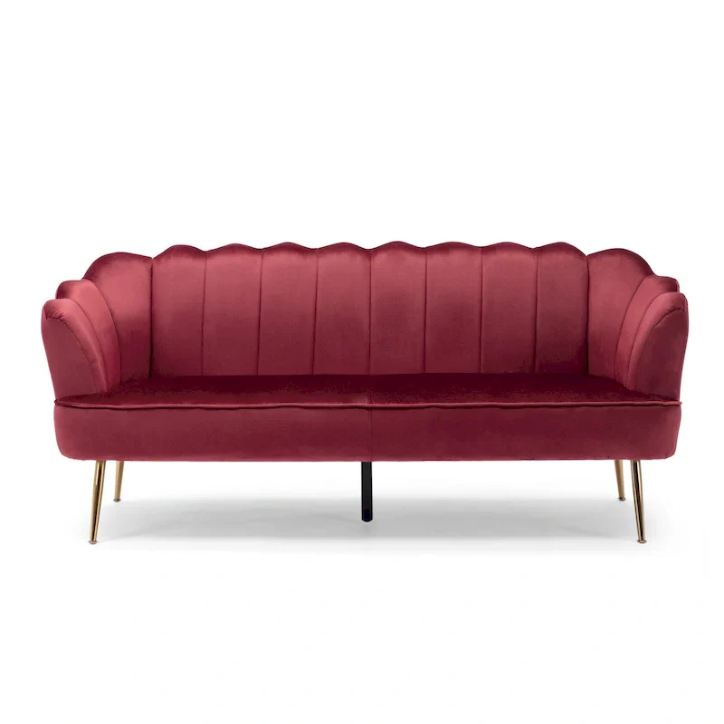 Reitz Glam Velvet Shell 3 Seater Sofa by Christopher Knight Home - 76.25 L x 29.25 W x 33.50 H