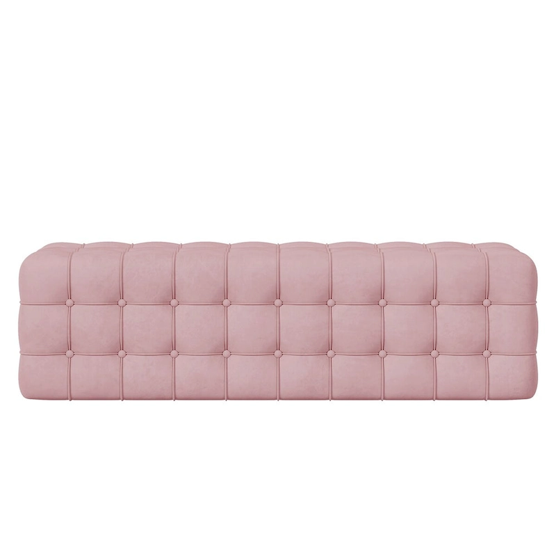 All Covered Velvet Upholstered Ottoman