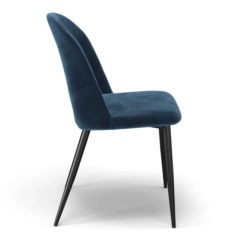 Velvet Side Chair Black Legs (Set of 2)