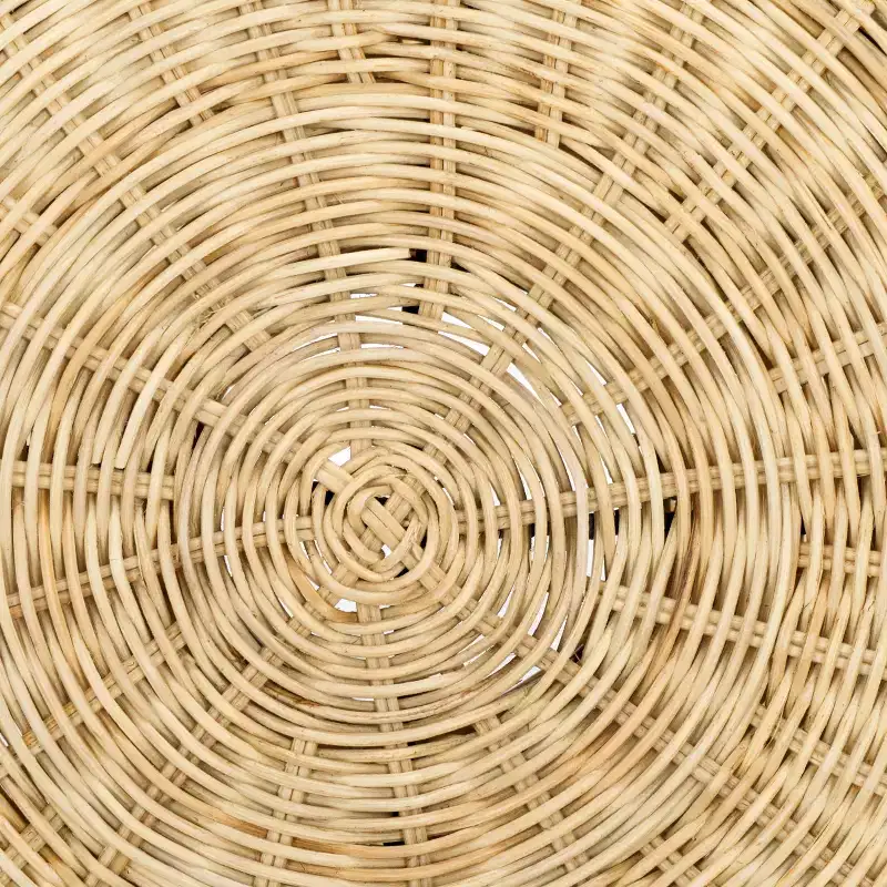 Natural Rattan Round Stool, Bohemian Style, 1 Seat