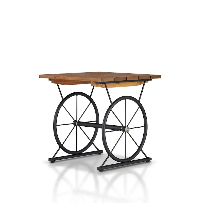 Dietrich Industrial 19-inch Metal Wheel Side Table by Carbon Loft
