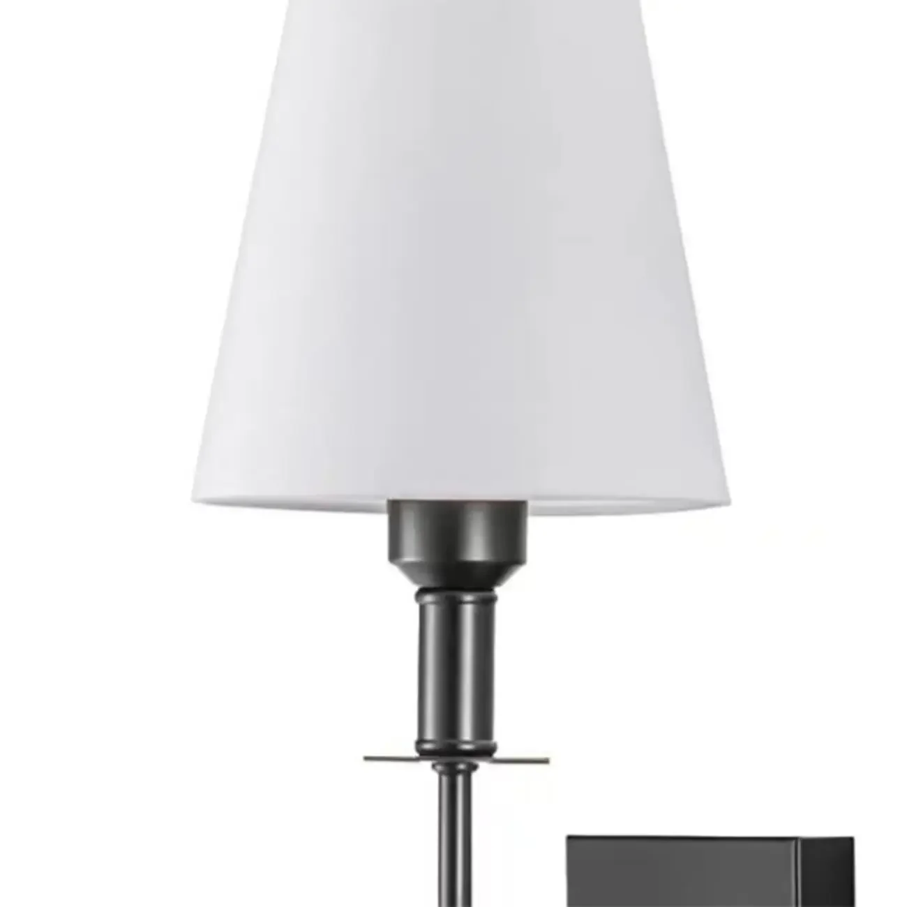 Modern Metal Fixture Fabric Shade Wall Sconce