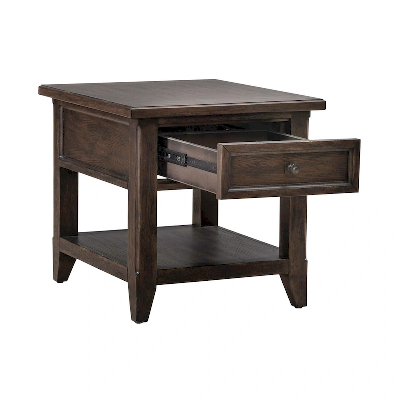 Paradise Valley Saddle Brown Rectangular End Table