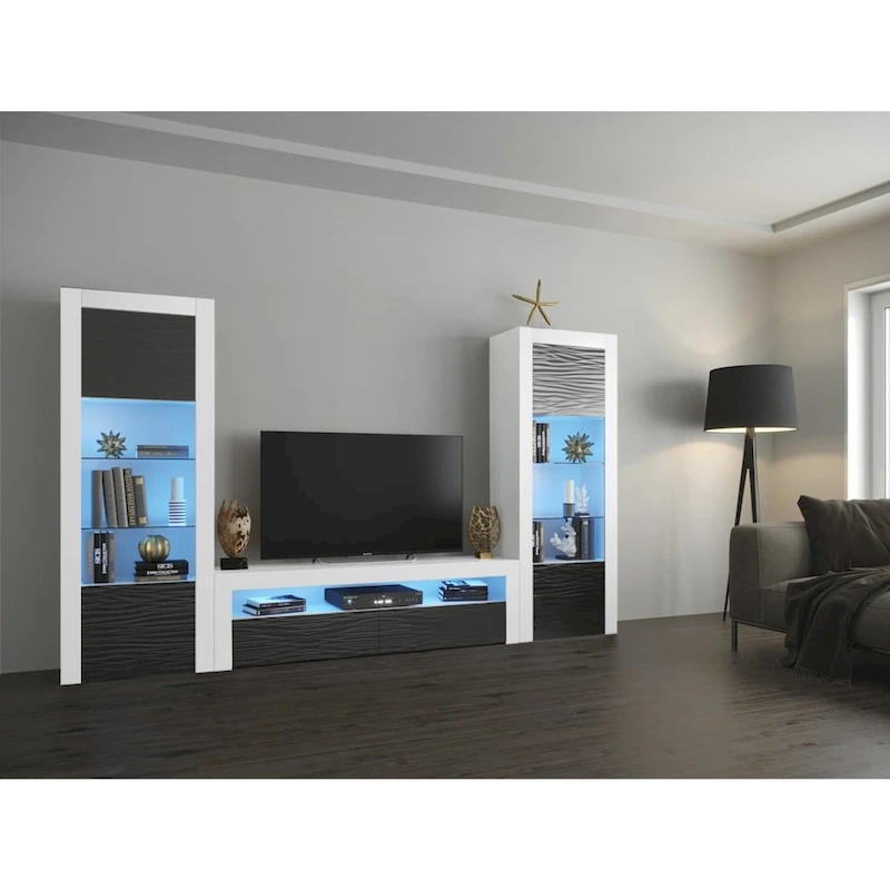 Milano Set Modern Wall Unit Entertainment Center
