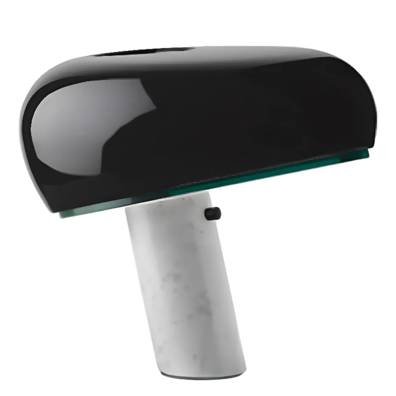 Modern Geometric Stone & Iron LED Table Lamp, Black