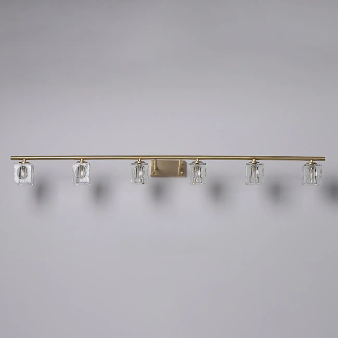 Modern Gold Bathroom Vanity Lights with Clear Crystal Shade