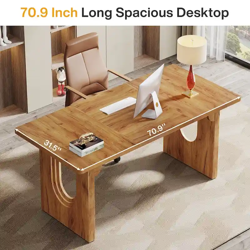 70.9-Inch Large Executive Desk, Modern Simple Office Computer Desk