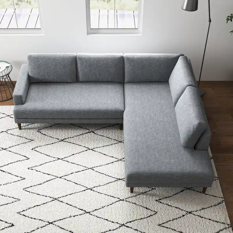 Harman Modern Living Room Fabric Corner Sectional Couch