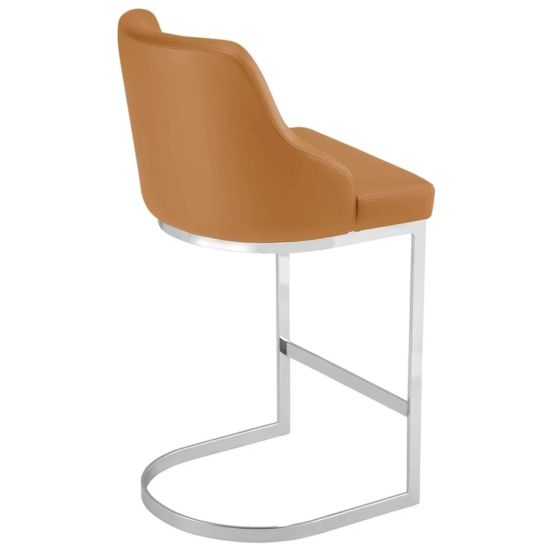 Velvet/Faux Leather Barstool, Counter Height Stools Set of 3 - 18.9W x 20.5D x 36.6H