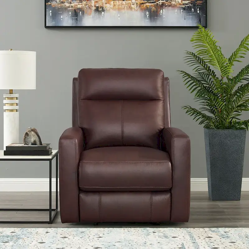 Hydeline Vienna Zero Gravity Power Recline and Headrest Top Grain Leather Recliner