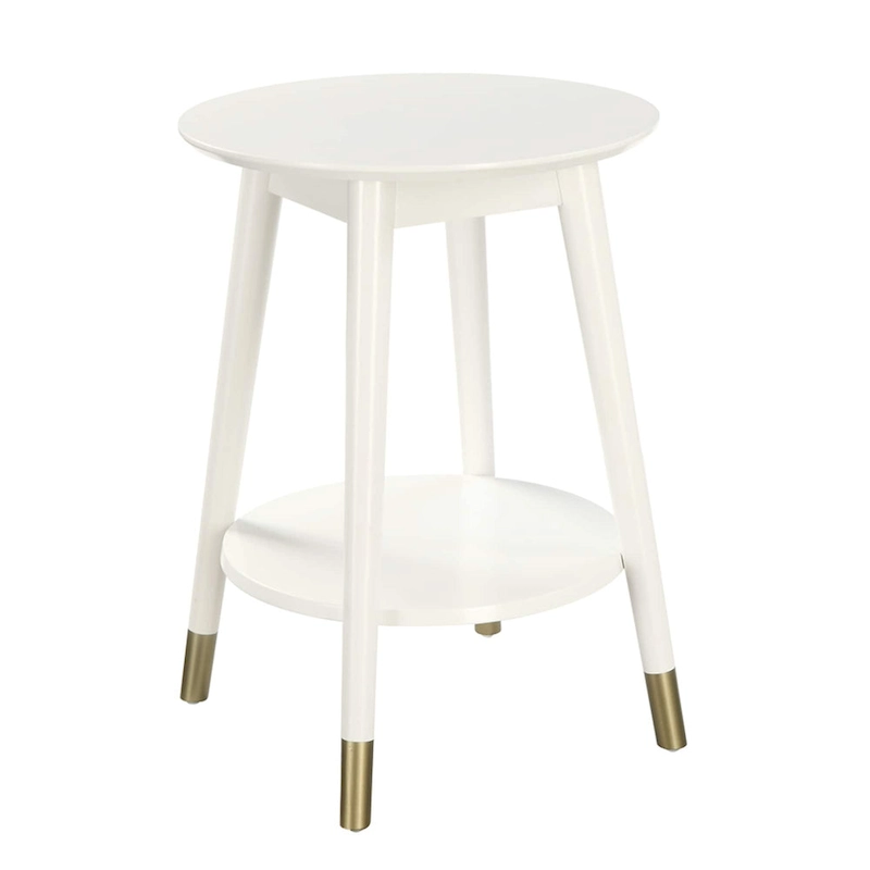 Convenience Concepts Wilson Mid Century Round End Table with Shelf