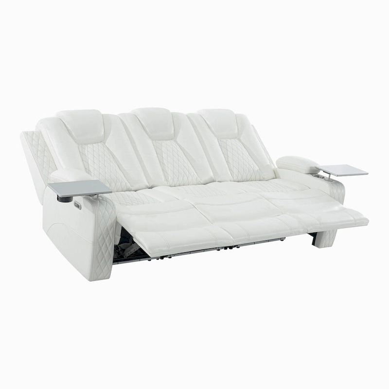 Premium Air Leather Home Theater Loveseat with LED Lights, Recliner with Built-in Speakers & Wireless Charging