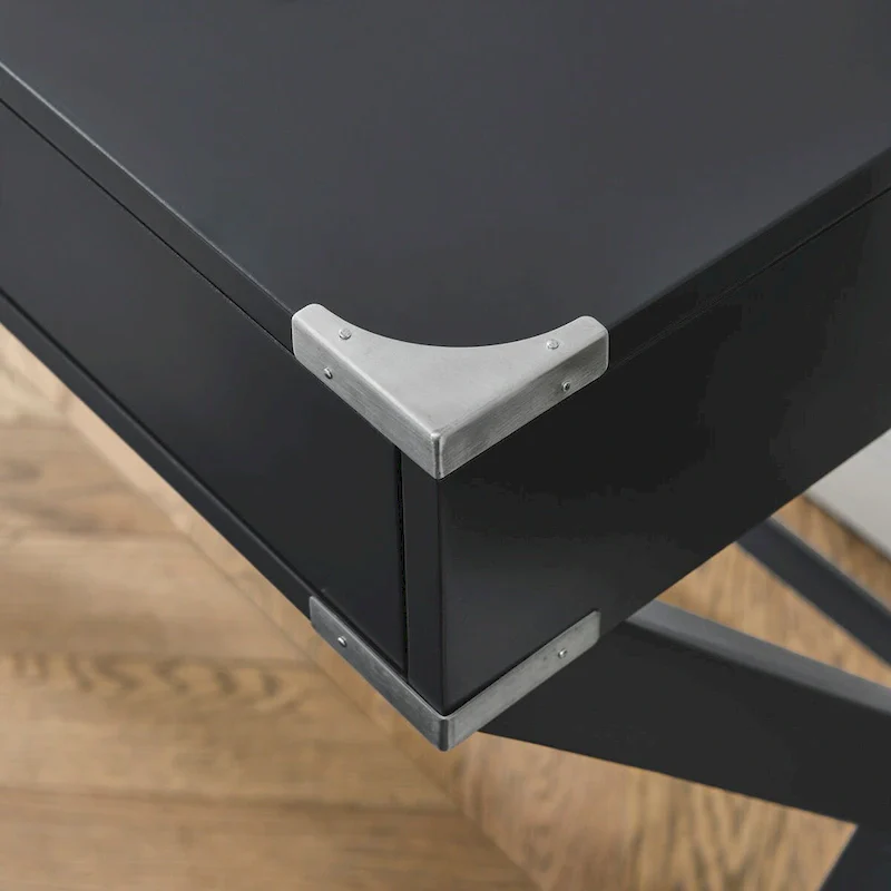 Computer Desk with Drawers, MDF Top & Solid Wood Legs, 42