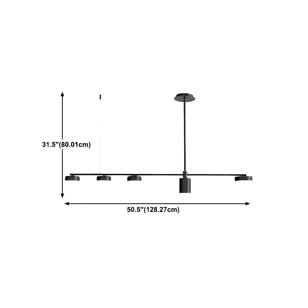 Modern Adjustable Black Linear Kitchen Island Light