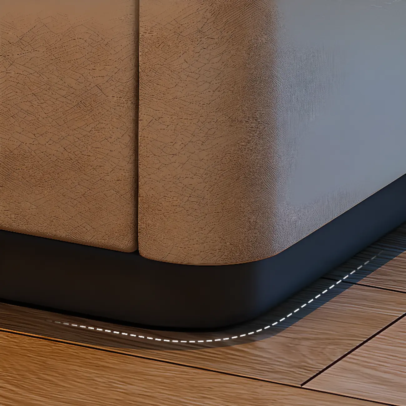 Wooden Overbed 2 Drawers Nightstand with Grooved Top