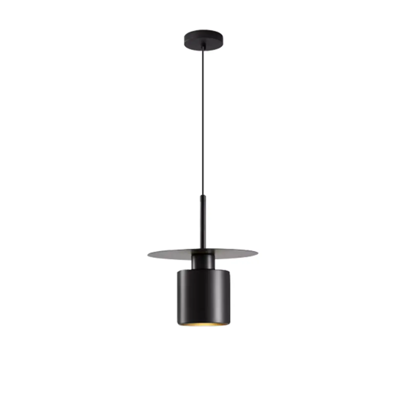 Art Deco Black Metal Geometric Hanging Bedroom Pendant Light