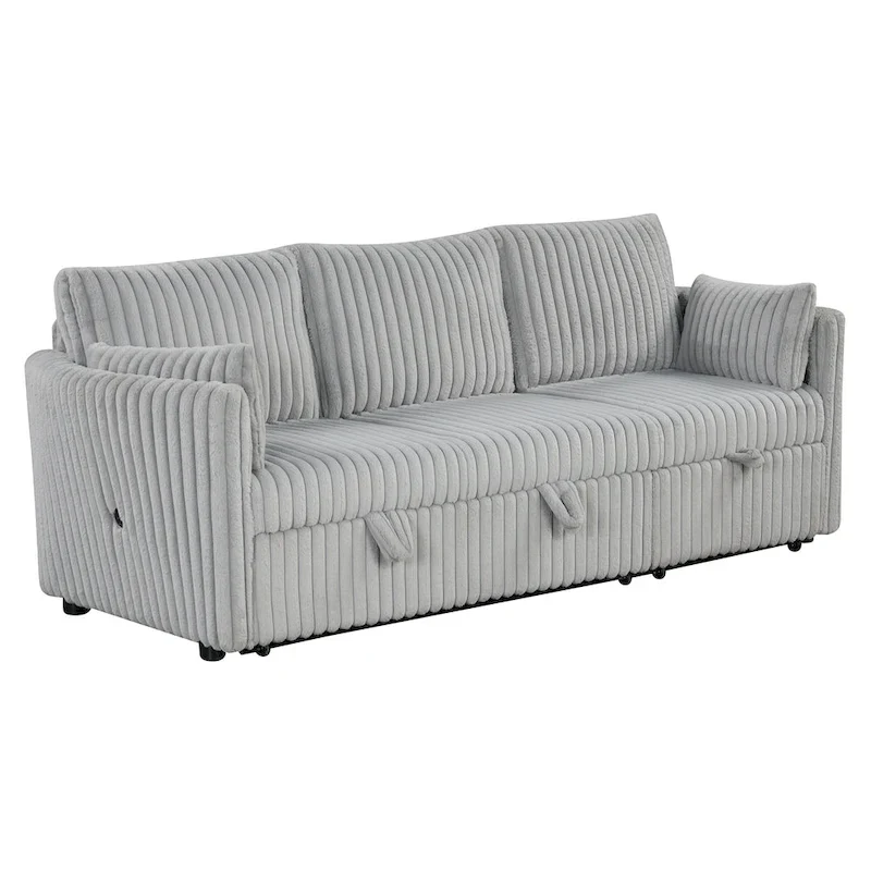 Modern Fabric Sleeper Sectional with USB and 2 pillows