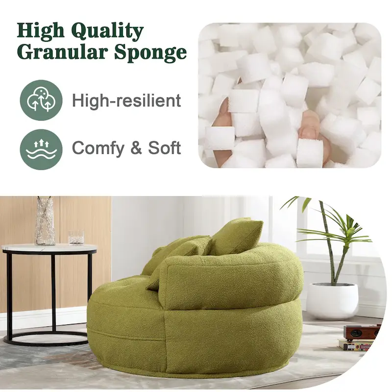 Circular wide living room fabric sofa, balcony homestay lazy sofa chair