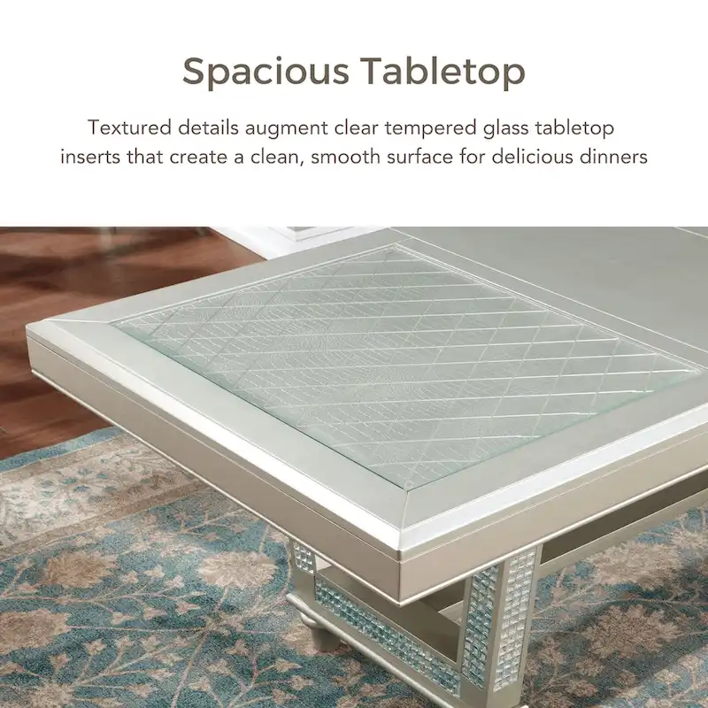 Furniture of America Medlee Glam84-inch Expandable Dining Table with Leaf