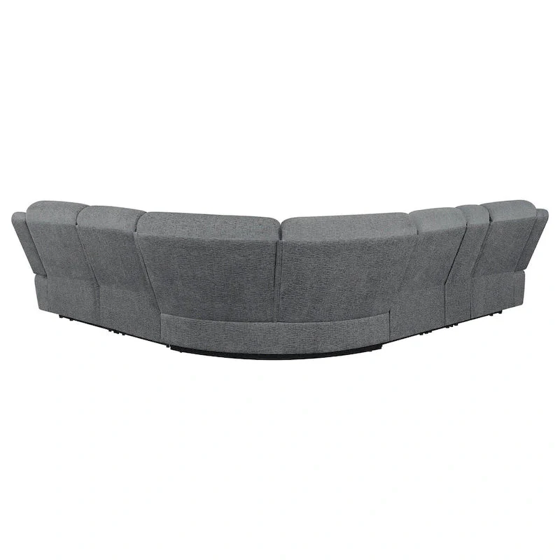 Diko 6pc Modular Sectional Sofa, Dark Gray Chenille, Manual Reclining