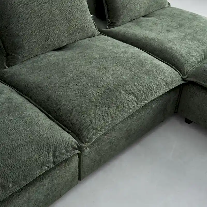Chenille Upholstered Armless Modular Sectional Sofa, Free Combination