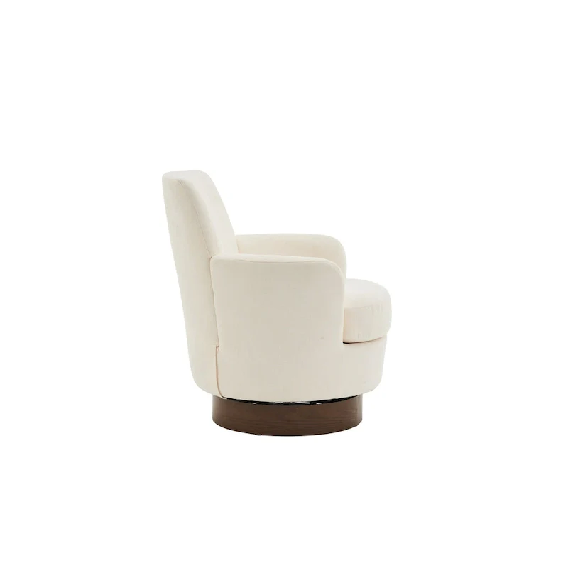 29.3 Upholstered Swivel Barrel Chair with Stainless Steel Base