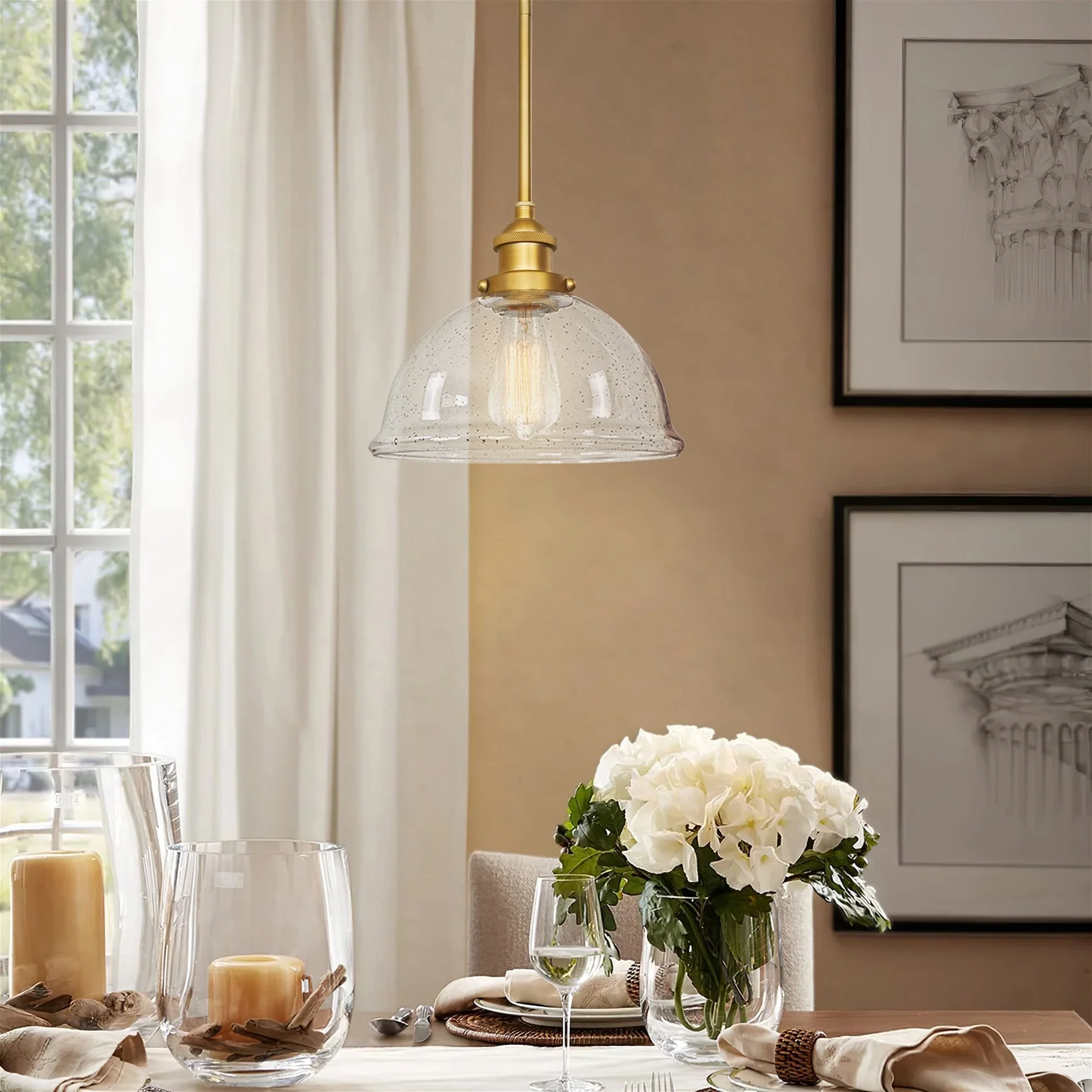 Granville 10 Seeded Glass Shade / Replacement Glass