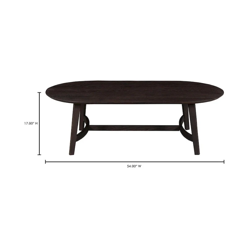 Aurelle Home Tyier Mid-Century Modern Solid Oak Coffee Table - 54 W x 17 H x 28 D