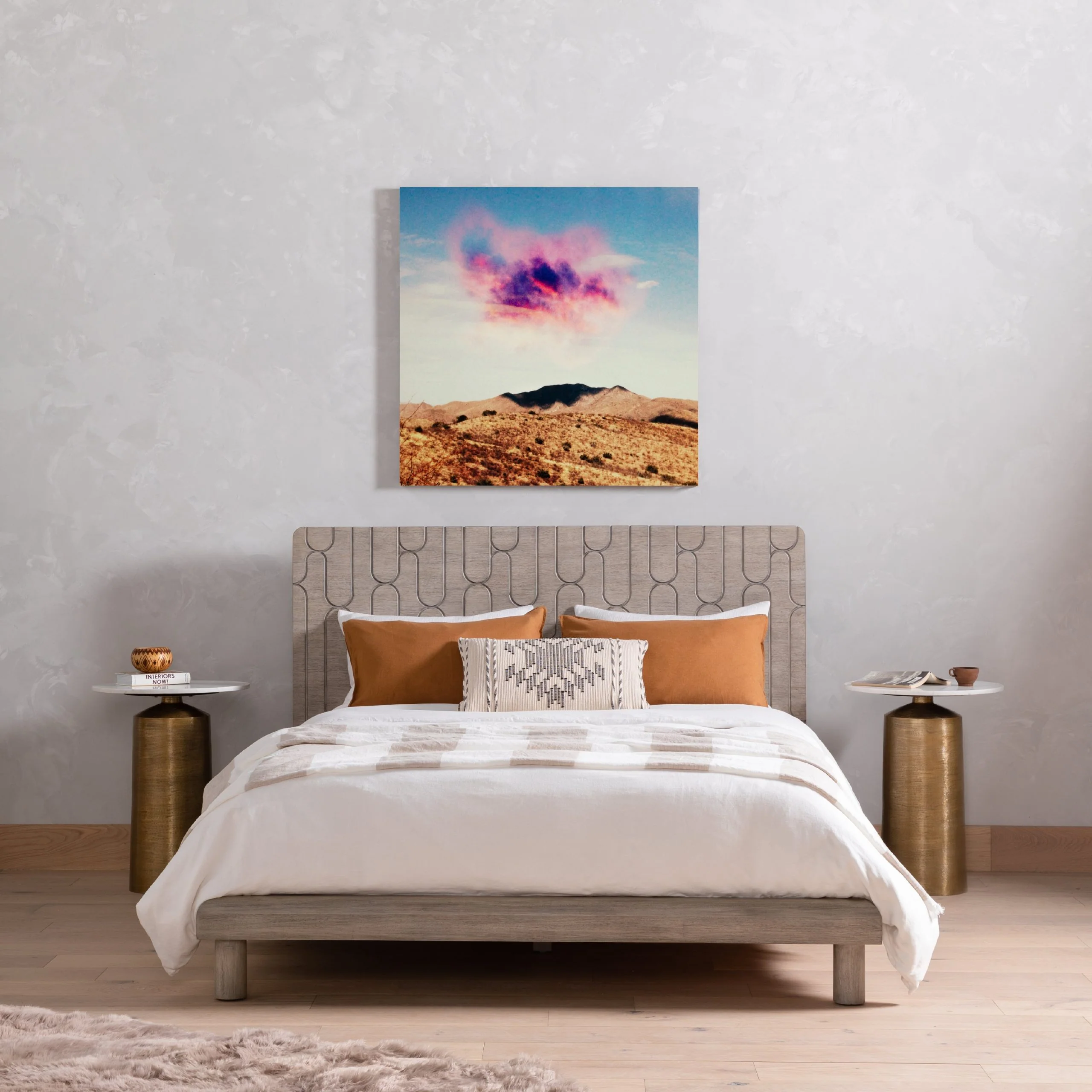 DELUNE NIGHTSTAND-POLISHED WHITE MARBLE