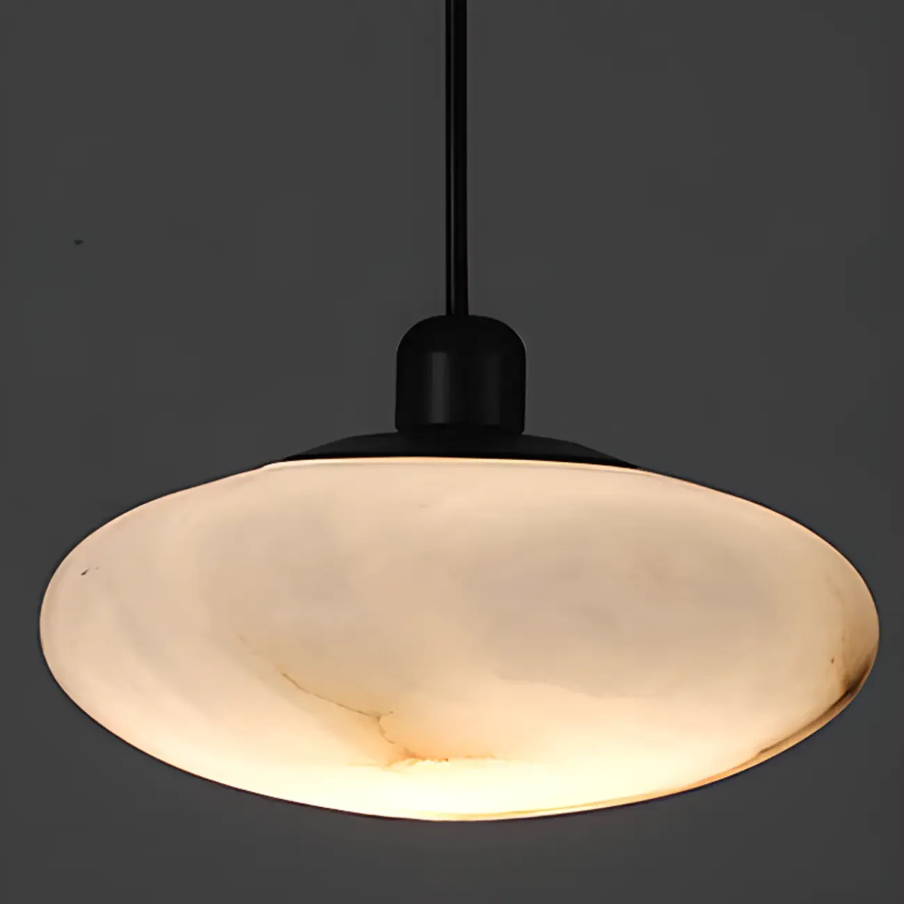 Adjustable Stone White Round Downrods Pendant Light