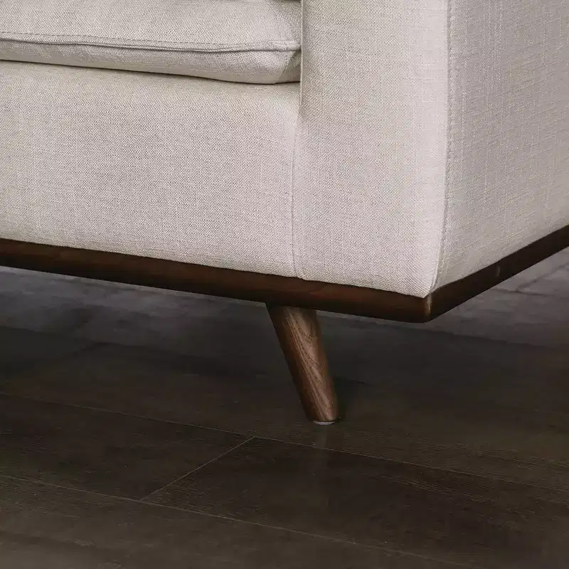 HOMES: Inside + Out Gubera 82" Mid-Century Sofa Cotton Linen Blend Upholstery with Feather Blend Cushions