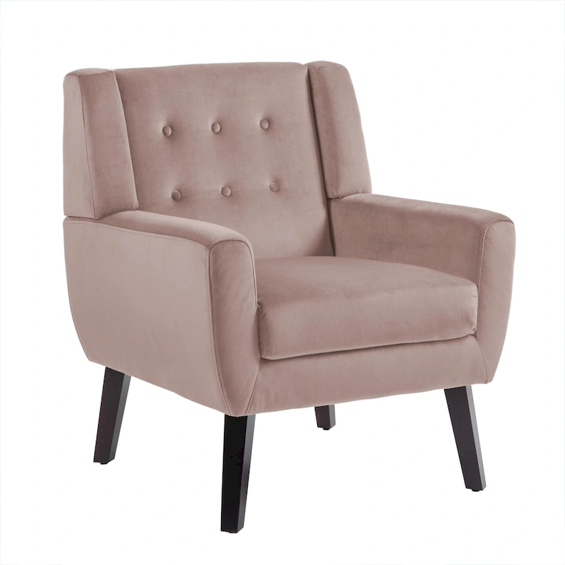 Velvet Upholstered Armchair Tufted Accent Chair