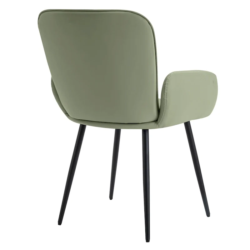 Set of 2 Cat-Scratch Resistant Dining Chairs with Gold Metal Legs