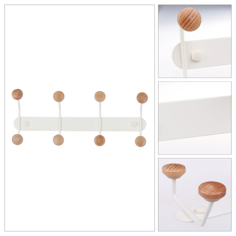 1 Pcs Coat Rack Wall Mount, Metal Wood Coat Hook, Hat Rack, Wall Hooks