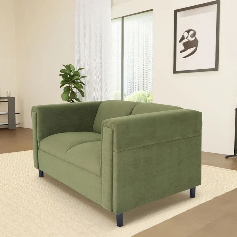 Coast to Coast Sofas Mid Century Modern Loveseat Sofa Solid Wood Frame Upholstered