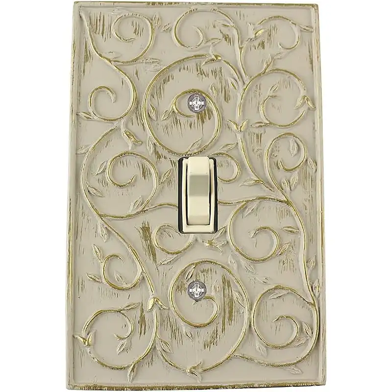 Meriville French Scroll 1 Toggle Wallplate, Single Switch Electrical Cover Plate