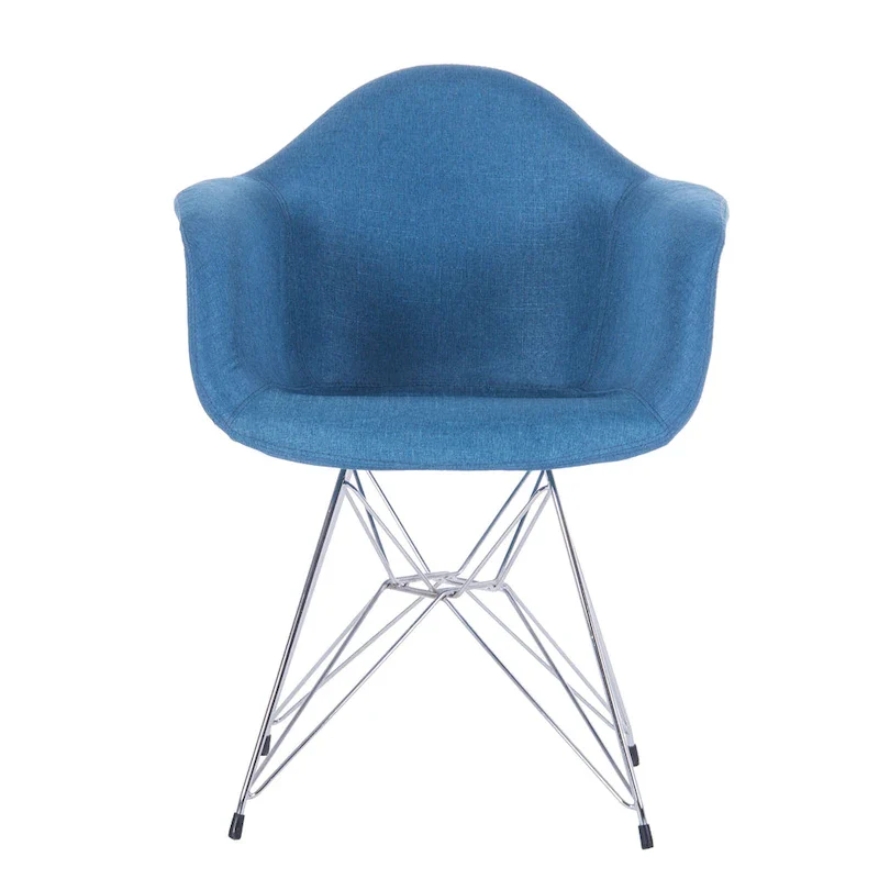 Upholstered Dining Armchairs w/ Metal Legs (Set of 2)