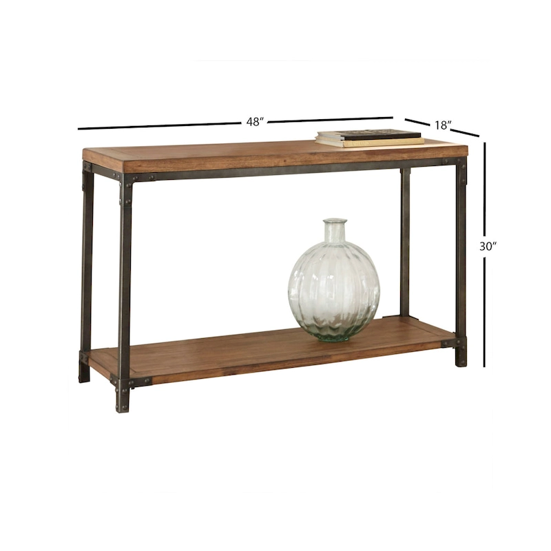 Steve Silver Leyburn Industrial Wood and Metal Console Table