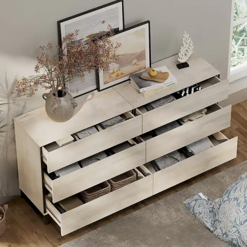 WAMPAT 3 Piece Dresser and Nightstand Sets