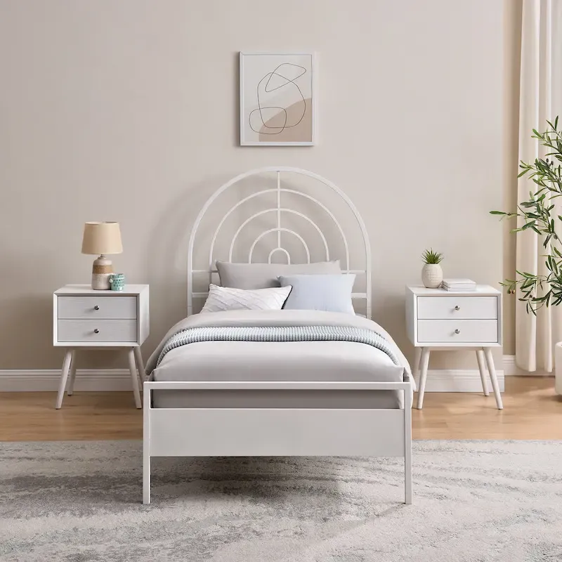 Walker Edison Modern Metal Arch Twin Bed Frame