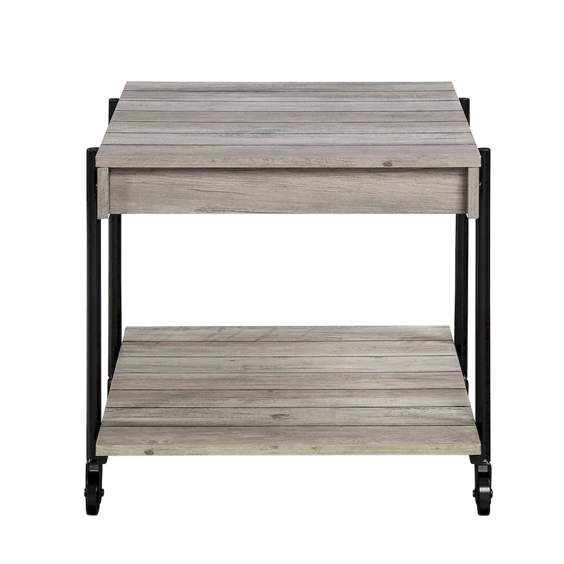 Farmhouse Steel 2-Piece Coffee Table Set with Shelf