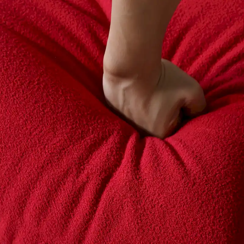 Modern Bean Bag Chair, Teddy Fabric Lounger Chair Lazy Sofa Set