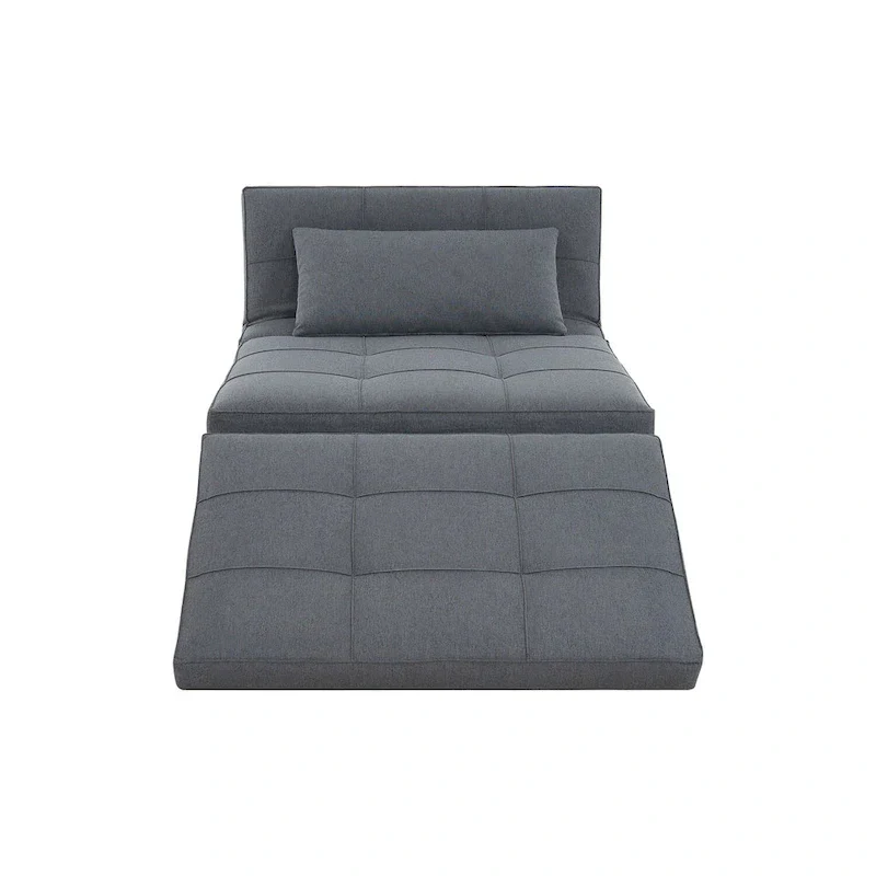 Sleeper Chair Bed, 4 In 1 Multi-Function Convertible Ottoman Bed, Breathable Linen Bed Chair, Convertible Sofa Bed