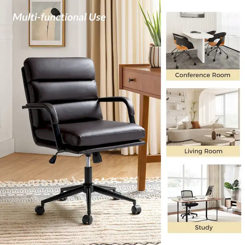 Modern Task Faux Leather Chair with Tilt Lock and Center Tilt by