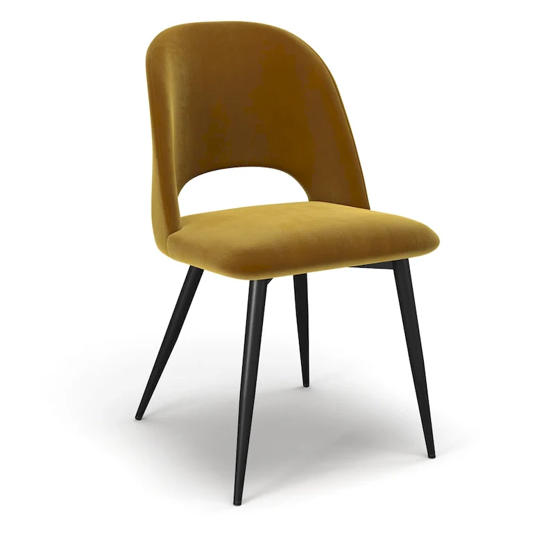 Velvet Side Chair Black Legs (Set of 2)