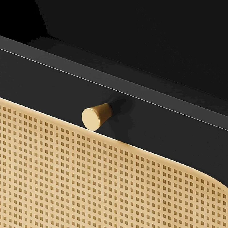 Moasis 70   Rattan Armoire Bedroom Wardrobe with Drawer & Hanging Rod