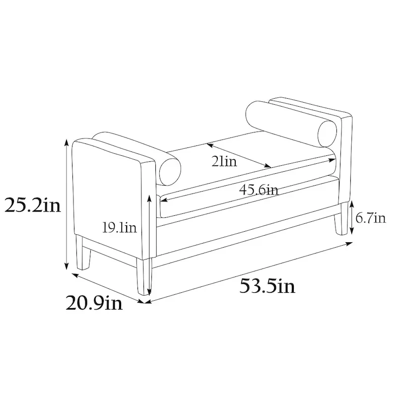 Elegant Upholstered Bench with High Sides