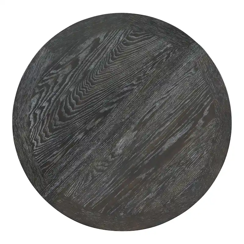 5-Piece Dining Set Extendable Round Table and 4 Upholstered Chairs Farmhouse Dining Set